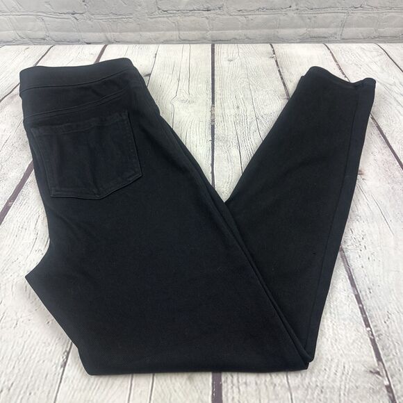 Spanx Jeanish Cropped Leggings Stretch Denim‎ Black size Medium - Picture 1 of 13